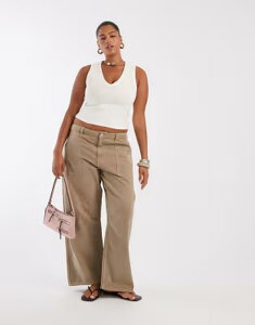 �G�C�\�X ���f�B�[�X �{�g���X �f�j���p���c �J�[�S�p���c ASOS Curve ASOS DESIGN Curve cargo pants with knee seams in mocha ���J