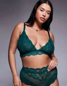 �G�C�\�X ���f�B�[�X �A���_�[�E�F�A �u���W���[ ���[�X ASOS Curve ASOS DESIGN Curve Lolace longline bralette in forest GREEN �O���[��
