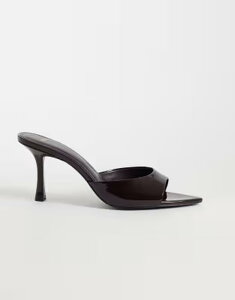 �}���S ���f�B�[�X �V���[�Y �T���_�� �q�[�� Mango higheeled mules Burgundy �o�[�K���f�B