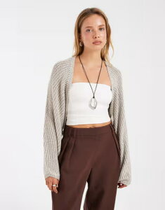 �G�C�\�X ���f�B�[�X �A�E�^�[ �J�[�f�B�K�� �g�[�� �j�b�g ASOS DESIGN metallic knit shrug in pale Rose gold �S�[���h