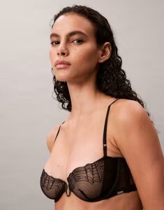 �J���o���N���C�� ���f�B�[�X �A���_�[�E�F�A �u���W���[ �T�e�� ���[�X Calvin Klein satin balconette bra lace Multi �}���`�J���[