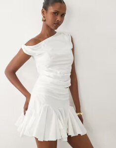 �J�C�A ���f�B�[�X �g�b�v�X �V���c �R�b�g�� Kaiia exclusive stretch cotton rich twisted off the shoulder top - part of a set WHITE �z���C�g