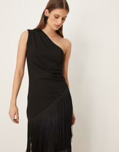 �W�[�i�g���R ���f�B�[�X �g�b�v�X T�V���c �A�V�����g���[ �t�����W Gina Tricot asymmetric longline fringe top - part of a set Black �u���b�N