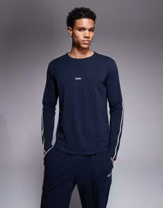 �{�X �����Y �g�b�v�X T�V���c BOSS Bodywear unique long sleeve lounge t-shirt Dark blue �u���[