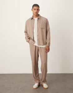 �G�C�\�X �����Y �{�g���X �J�W���A���p���c ASOS DESIGN baggy pants - part of a set BROWN �u���E��
