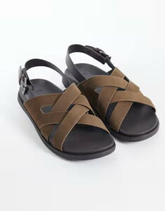 �}���S �����Y �V���[�Y �T���_�� ���U�[ Mango realeather crosstrap sandals BROWN �u���E��