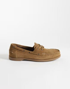 �}���S �����Y �V���[�Y Mango boat shoes in tan LEATHER �^��