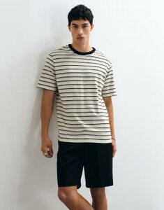 �W���b�N �A���h �W���[���Y �����Y �g�b�v�X T�V���c Jack & Jones T-shirt in cream and black stripes Antique �N���[��