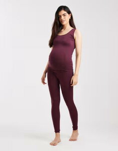 �}�}���C�V�A�X ���f�B�[�X �{�g���X ���M���X �}�^�j�e�B Mama.licious Mamalicious Maternity seamless leggings - part of a set Winetasting �o�[�K���f�B