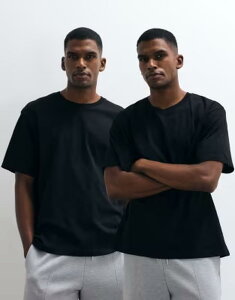 �W���b�N �A���h �W���[���Y �����Y �g�b�v�X T�V���c Jack & Jones 2 pack loose fit-shirts Black �u���b�N