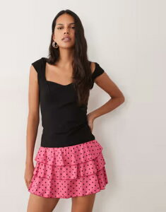 �~�X�Z���t�t���b�W ���f�B�[�X �{�g���X�J�[�g �h�b�g�� �h�b�g �v�����g �~�j Misselfridge mini rara skort polka dot print - part of a set Pink Polka Dot �s���N