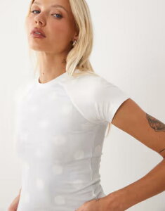 ���[�e�� ���f�B�[�X �g�b�v�X �V���c �h�b�g�� �h�b�g Motel Agneta polka dot baby tee Ivory �A�C�{���[