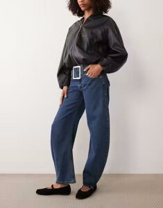 ���C�I�l�X ���f�B�[�X �{�g���X �f�j���p���c Lioness Dynasty balloon jean with belt detail in mid wash MID BLUE �u���[