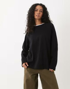 �G�C�\�X ���f�B�[�X �A�E�^�[ �p�[�J�[�E�X�E�F�b�g �N���[�l�b�N �V���c ASOS DESIGN crew neck long sleeve sweatshirt - part of a set Black �u���b�N