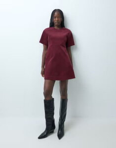 �G�C�\�X ���f�B�[�X �g�b�v�X �����s�[�X �~�j T�V���c ASOS DESIGN mini cord t-shirt dress Burgundy �o�[�K���f�B