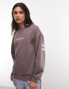 �G�C�\�X ���f�B�[�X �A�E�^�[ �p�[�J�[�E�X�E�F�b�g �V���c ���S ASOS Weekend Collective Weekend Collective Icon stacked back logo sweatshirt in charcoal and Charcoal & Baby Blue �`���R�[��