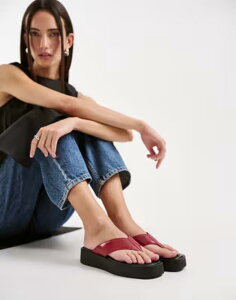 �o�K�{���h ���f�B�[�X �V���[�Y �T���_�� ���U�[ Vagabond Shoemakers Danya leather flatform flip flops RED ���b�h