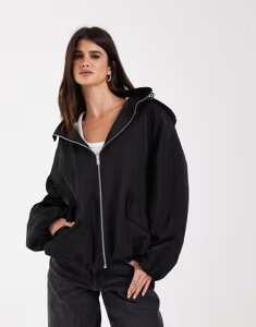 �G�C�\�X ���f�B�[�X �A�E�^�[ �R�[�g �W���P�b�g ASOS DESIGN bubble hem showeresistant rainwear jacket Black �u���b�N
