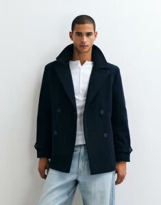 �X���[�h�x�A �����Y �A�E�^�[ �R�[�g �E�[�� �W���P�b�g Threadbare faux wool double breasted jacket navy �l�C�r�[