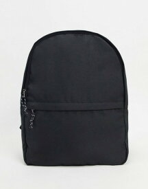 エイソス メンズ バックパック・リュックサック バッグ ASOS DESIGN backpack in black nylon with contrast zipper pull Black