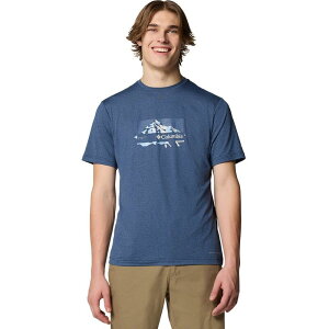 �R�����r�A �����Y �g�b�v�X T�V���c �O���t�B�b�N Columbia Kwick Hike Graphic T-Shirt - Men's Collegiate Navy Heather/Peak Direction �w�U�[
