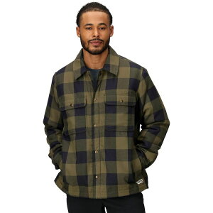 �}�[���b�g �����Y �g�b�v�X �V���c �W���P�b�g Marmot Ridgefield Sherpa Flannel Shirt Jacket - Men's Nori/Black �u���b�N