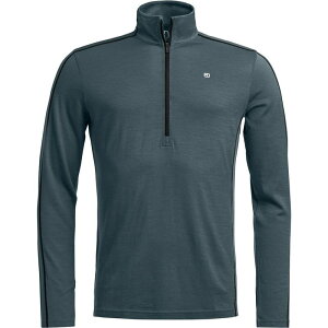 Ig{bNX Y gbvX TVc E[ Ortovox 185 Rock'N'Wool Zip Neck Top - Men's Dark Arctic Grey O[