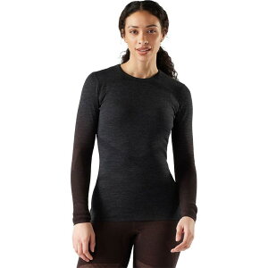 �X�}�[�g�E�[�� ���f�B�[�X �g�b�v�X T�V���c �j�b�g Smartwool Intraknit Thermal Merino Crew Baselayer - Women's Charcoal/Mink Stripe �`���R�[��