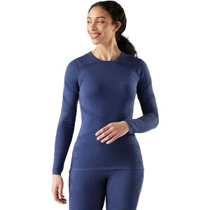 �X�}�[�g�E�[�� ���f�B�[�X �g�b�v�X T�V���c �j�b�g Smartwool Intraknit Thermal Merino Crew Baselayer - Women's Nightfall Blue/Deep Navy �l�C�r�[