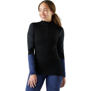 �X�}�[�g�E�[�� ���f�B�[�X �g�b�v�X T�V���c �J���[�u���b�N �j�b�g Smartwool Intraknit Thermal Merino Colorblock 1/4-Zip Top - Women's Black/Charcoal �u���b�N
