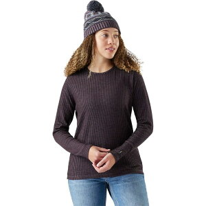 �X�}�[�g�E�[�� ���f�B�[�X �g�b�v�X T�V���c Smartwool Thermal Merino Rib Crew - Women's Mink/Chalk Violet Heather �`���[�N