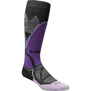 ubWf[ fB[X A_[EFA C XL[ mE[ Black/Purple Bridgedale Ski Midweight Merino Performance Sock - Women's