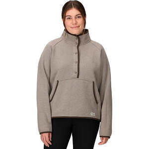 �}�[���b�g ���f�B�[�X �A�E�^�[ �p�[�J�[�E�X�E�F�b�g Marmot Peak Cozy 1/2 Snap Pullover - Women's Claystone Heather �w�U�[