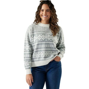 �X�}�[�g�E�[�� ���f�B�[�X �A�E�^�[ �j�b�g�E�Z�[�^�[ �Z�[�^�[ Smartwool Edgewood Heritage Crew Sweater - Women's Light Gray �O���[