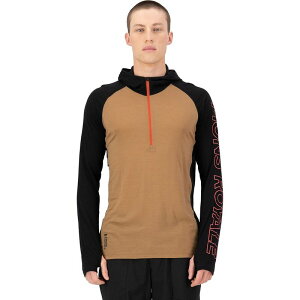 �����X���C���� �����Y �g�b�v�X T�V���c Mons Royale Temple Tech Hooded Zip Top - Men's Black/Toffee �u���b�N