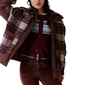 �t���[�s�[�v�� ���f�B�[�X �A�E�^�[ �W���P�b�g�E�u���]�� �L���e�B���O Free People Sana Quilted Bomber Jacket - Women's Pomegranate Combo