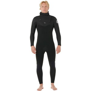 ���b�v�J�[�� �����Y ���� �㉺�Z�b�g Rip Curl Dawn Patrol 5/4 Chest-Zip Hooded Wetsuit - Men's Black �u���b�N