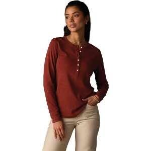 �m�[�}���u�����h ���f�B�[�X �g�b�v�X T�V���c The Normal Brand Puremeso Henley - Women's Terracotta �e���R�b�^