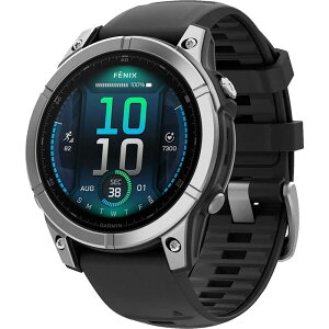 K[~ Y ANZT[ rv Garmin fenix E AMOLED Sport Watch Stainlessteel (Black Silicone Band) ubN