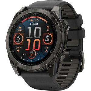 K[~ Y ANZT[ rv Garmin fenix 8 AMOLED Sapphire Sport Watch Carbon Gray DLC Titanium (Black/Pebble Gray Silicone Band) ubN