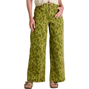�h�[�h �A���h�R�[ ���f�B�[�X �{�g���X �J�W���A���p���c ���C�h���b�O Toad&Co Balsam Wide Leg Utility Pant - Women's Green Olive Leaf Print �O���[��