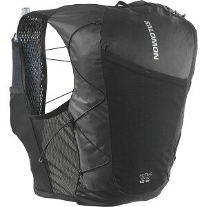 �T������ ���f�B�[�X �o�b�O �o�b�N�p�b�N�E�����b�N�T�b�N �x�X�g Salomon Active Skin 12L Running Hydration Vest + Flasks - Women's Black/Metal �u���b�N