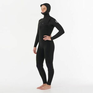 ���b�v�J�[�� ���f�B�[�X ���� �㉺�Z�b�g Rip Curl Dawn Patrol 5/4 Chest-Zip Hooded Wetsuit - Women's Black �u���b�N