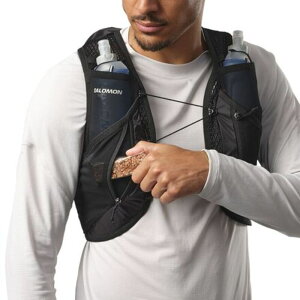 �T������ �����Y �o�b�O �o�b�N�p�b�N�E�����b�N�T�b�N �x�X�g Salomon Active Skin 12L Hydration Vest Set Black/Metal �u���b�N