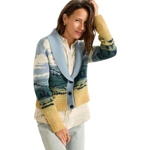 �y���h���g�� ���f�B�[�X �A�E�^�[ �j�b�g�E�Z�[�^�[ �J�[�f�B�K�� Pendleton Big Sky Cardigan - Women's Blue/Yellow Multi �u���[