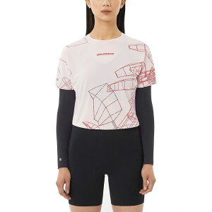 �T������ ���f�B�[�X �g�b�v�X T�V���c Salomon S/Lab Speed T-Shirt - Women's Lilac Ash / Fiery Red �A�b�V��