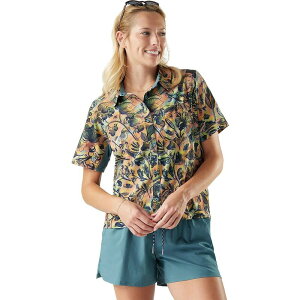 �X�}�[�g�E�[�� ���f�B�[�X �g�b�v�X T�V���c �{�^���_�E�� ���� �_�E�� Smartwool Everyday Short-Sleeve Button Down - Women's Multi Floral Party �}���`�J���[