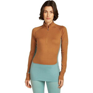 �A�C�X�u���[�J�[ ���f�B�[�X �g�b�v�X T�V���c �j�b�g ���� Icebreaker Merino 200 ZoneKnit Long-Sleeve 1/2-Zip Top - Women's Hydro/Trail/Cb
