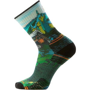 �X�}�[�g�E�[�� �����Y �A���_�[�E�F�A �C�� �v�����g Smartwool Hike Targeted Cushion Trail Trekker Print Crew Sock Winter Moss