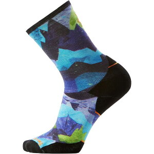 �X�}�[�g�E�[�� �����Y �A���_�[�E�F�A �C�� �v�����g Smartwool Trail Run Targeted Cushion Summit Sector Print Crew Sock Nightfall Blue �u���[